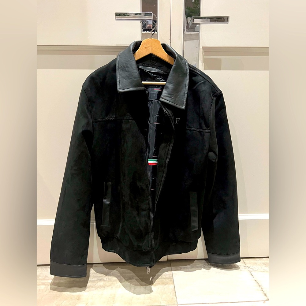F Collections Men’s XL jacket BRAND NEW vegan leather and suede, made in Italy